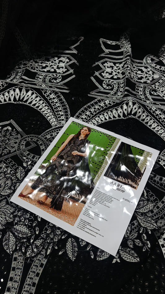 3pc maria b black lawn