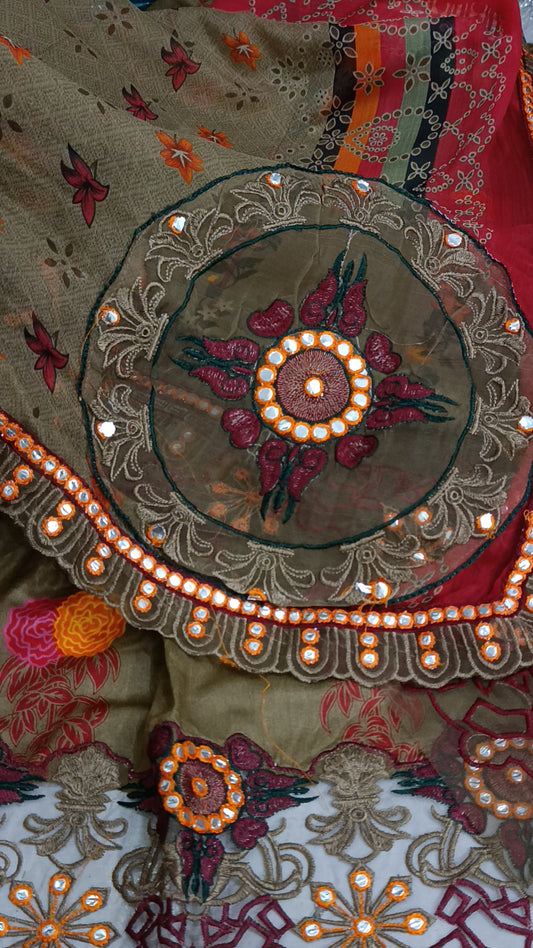 3pc Zainab brown lawn