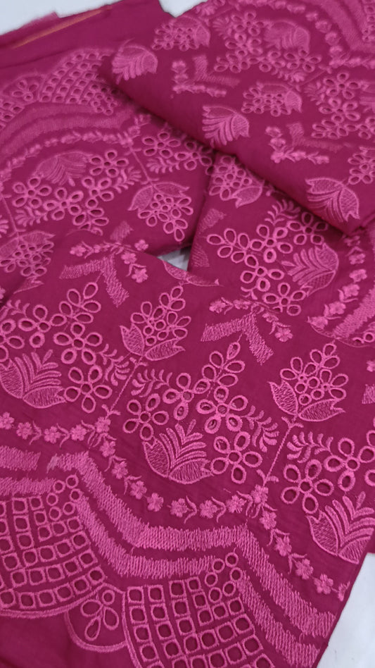 2pc annar chicken Kar lawn shocking pink