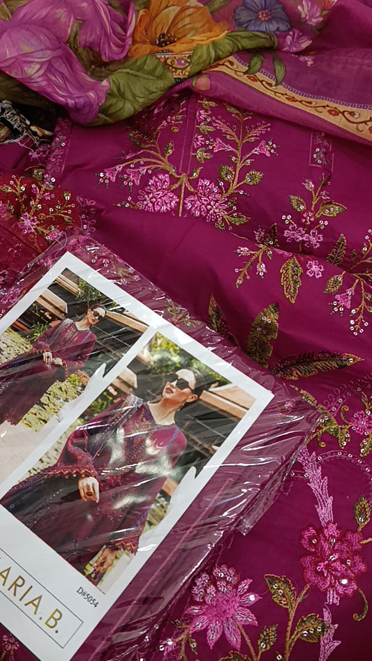 3pc fanna lawn pink