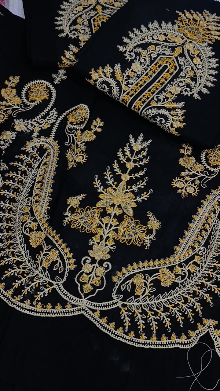 2pc shandar black lawn