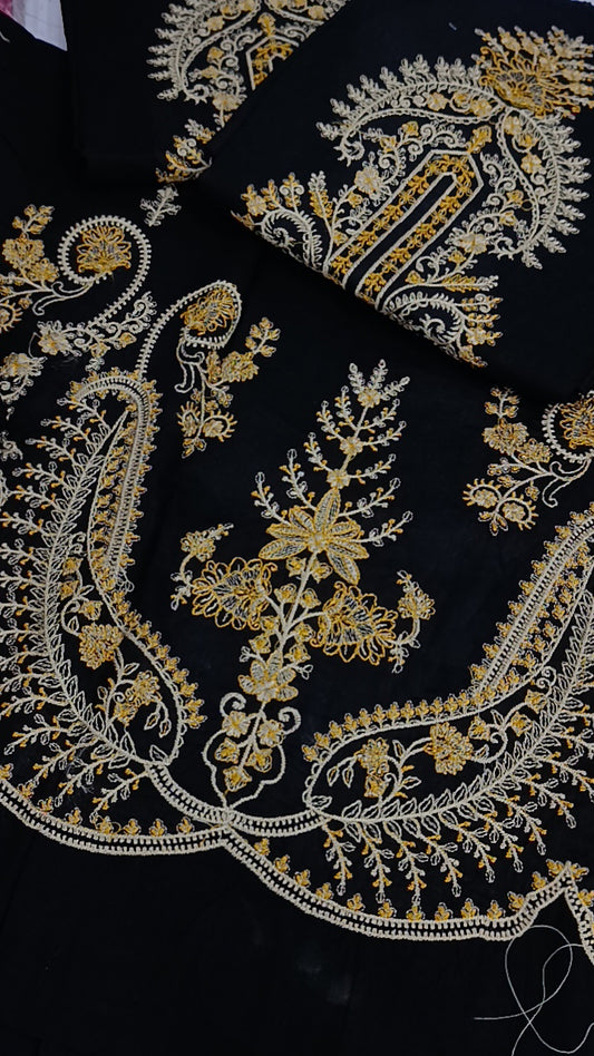 2pc shandar black lawn