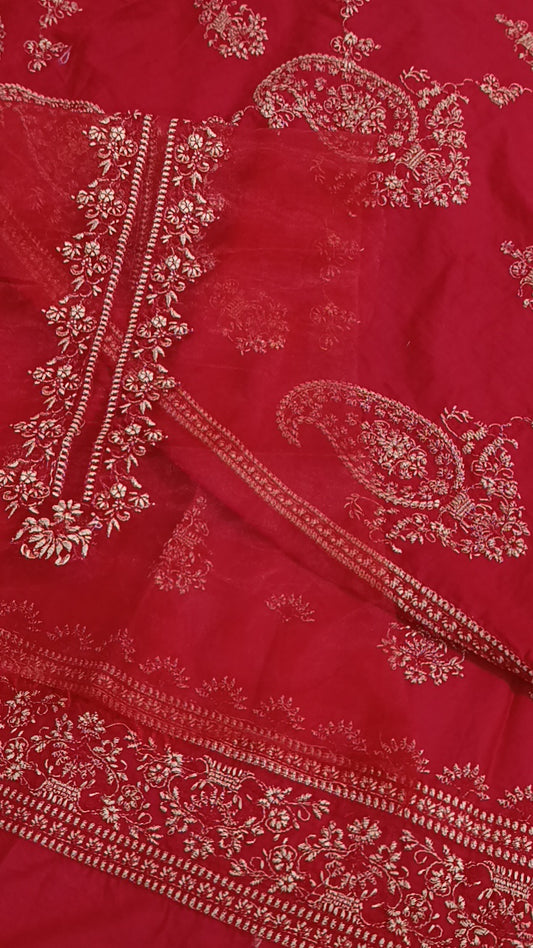 3pc paan jaal red lawn