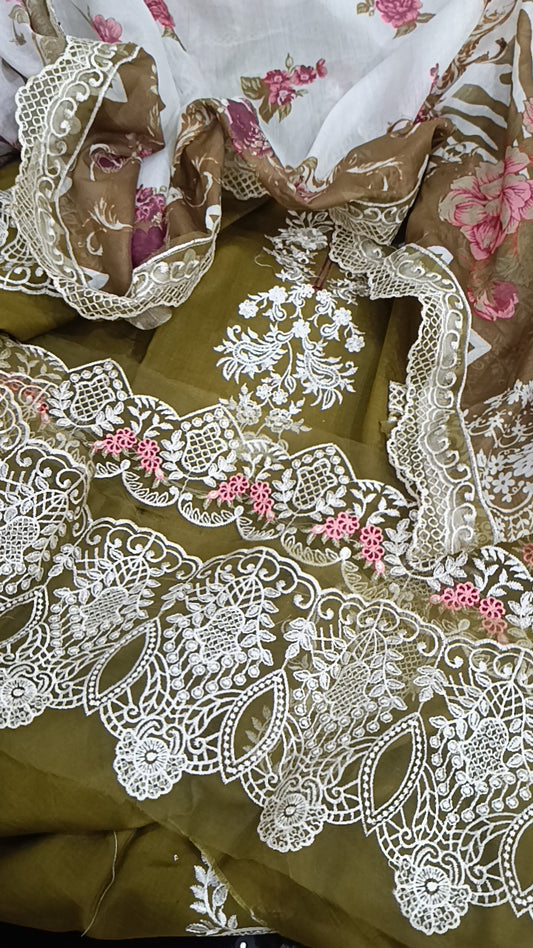 3pc Sultan mehndi lawn