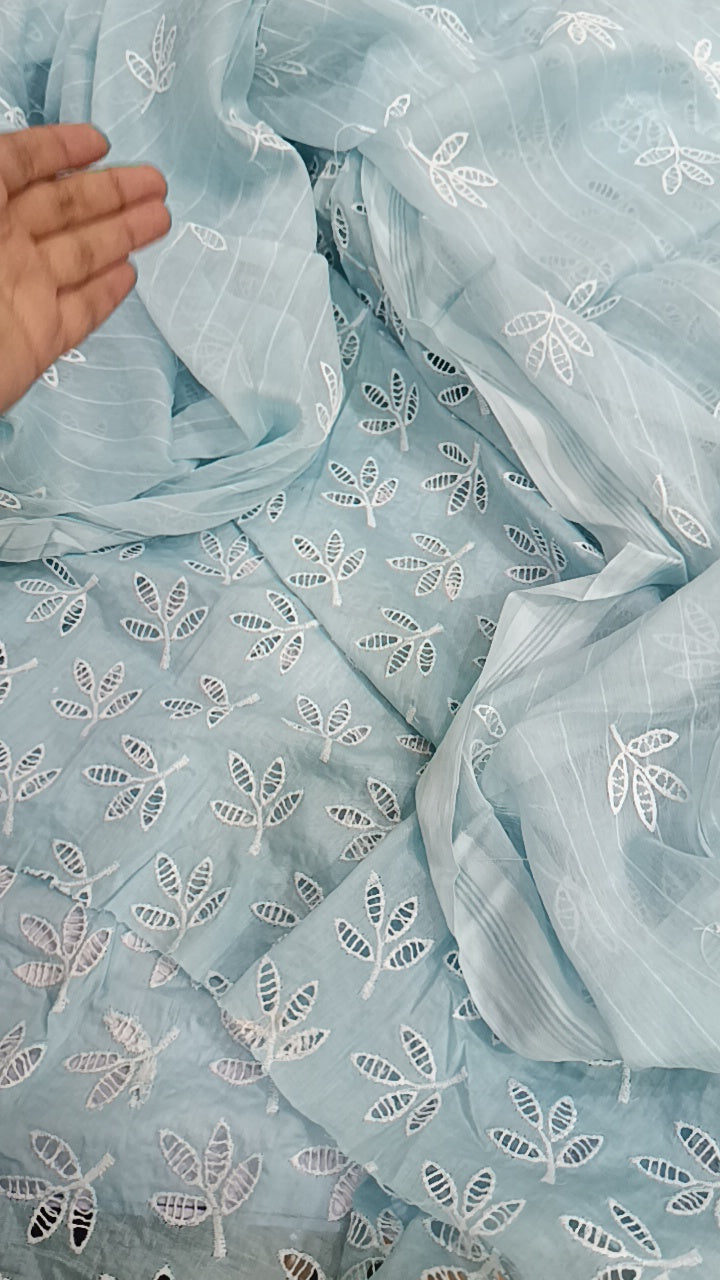 3pc Fiza chicken kari sky blue lawn
