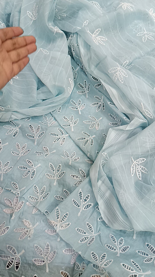 3pc Fiza chicken kari sky blue lawn