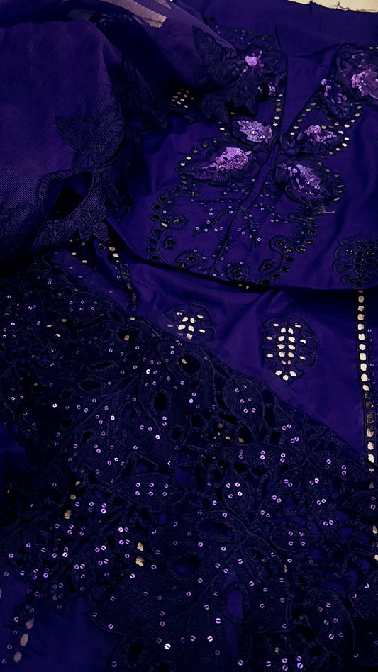 3pc Bleeh purple blue lawn