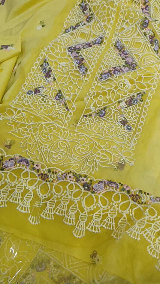 2pc neelofar yellow lawn