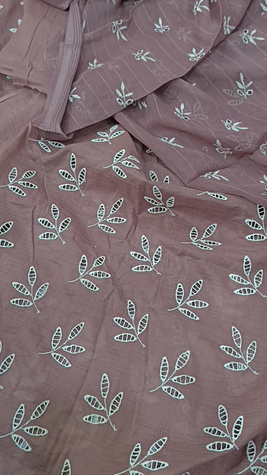 3pc Fiza chicken kari dark tea pink lawn