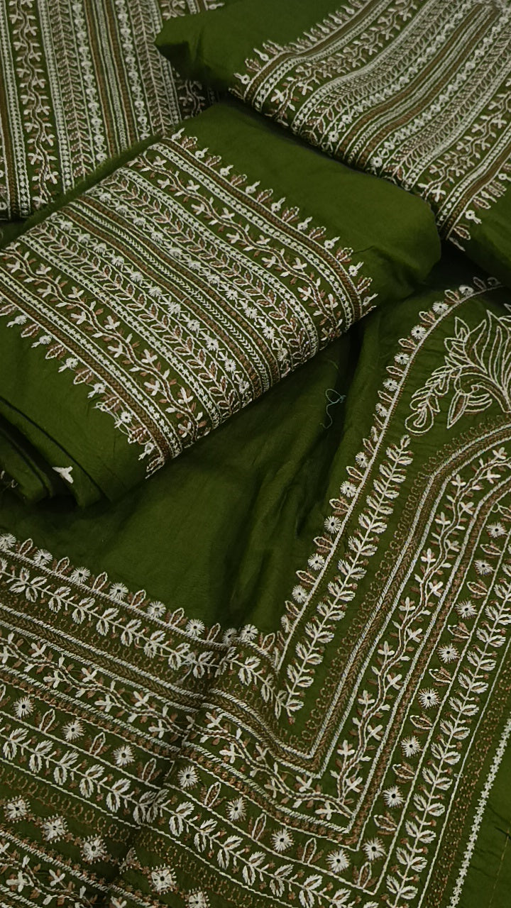2pc chaman mehndi lawn