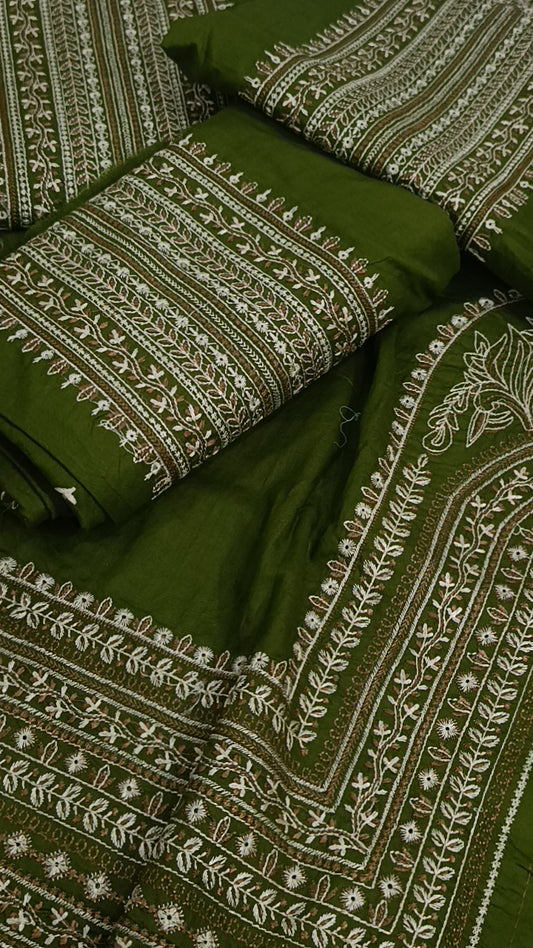 2pc chaman mehndi lawn