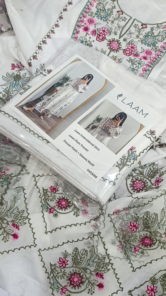 2pc Sharma white lawn
