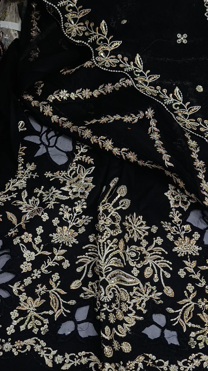 3pc Noor black lawn