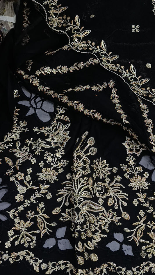 3pc Noor black lawn