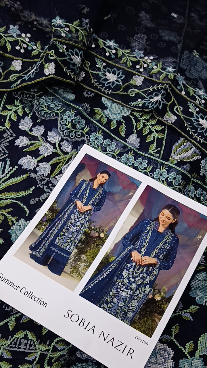 3pc Ramsha blue lawn