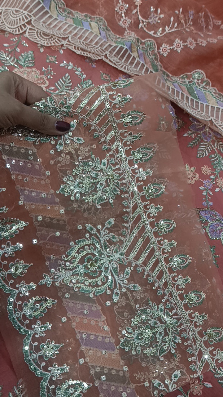 3pc Khais dark tea pink lawn