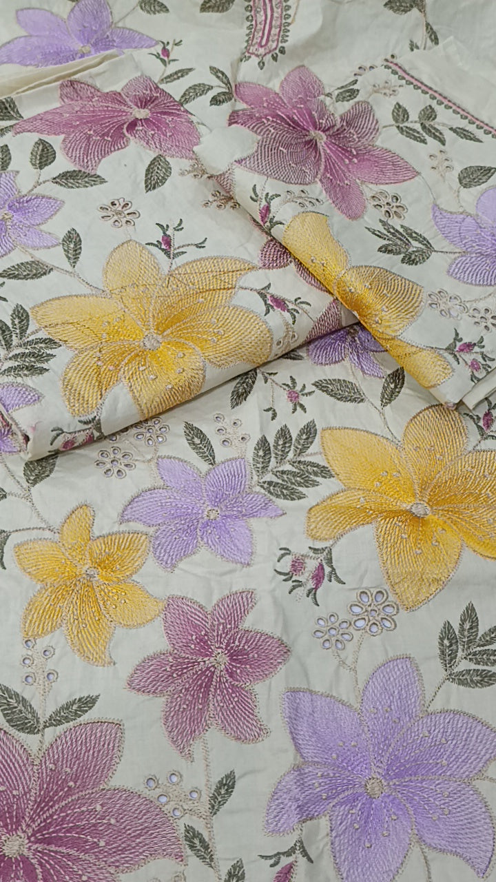 2 pc shadow simple embroidery 2pc skin lawn