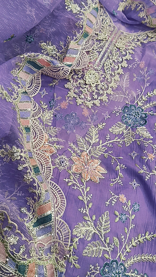 3pc Qais lilac lawn