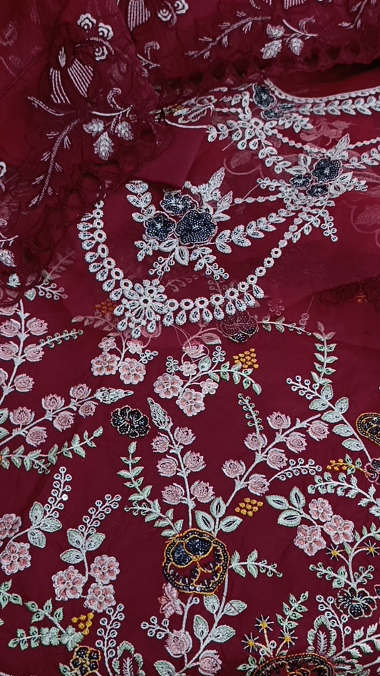 3pc maroon Marshmallow lawn