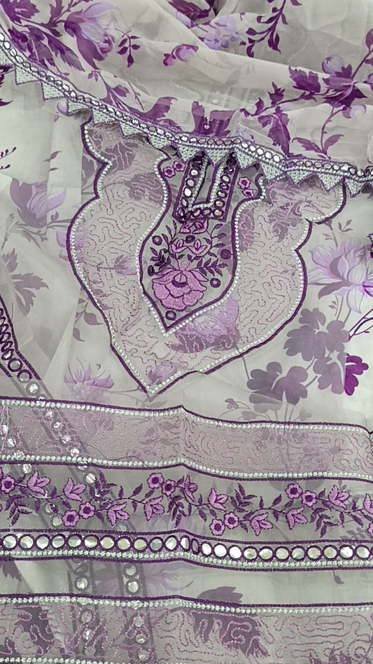3pc Aneelas lilac lawn