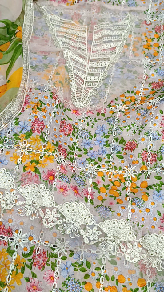 3pc white SQ chicken kari lawn