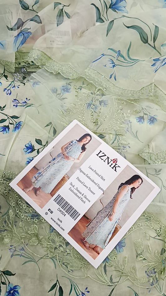 3pc iznik pista silk duaptta lawn