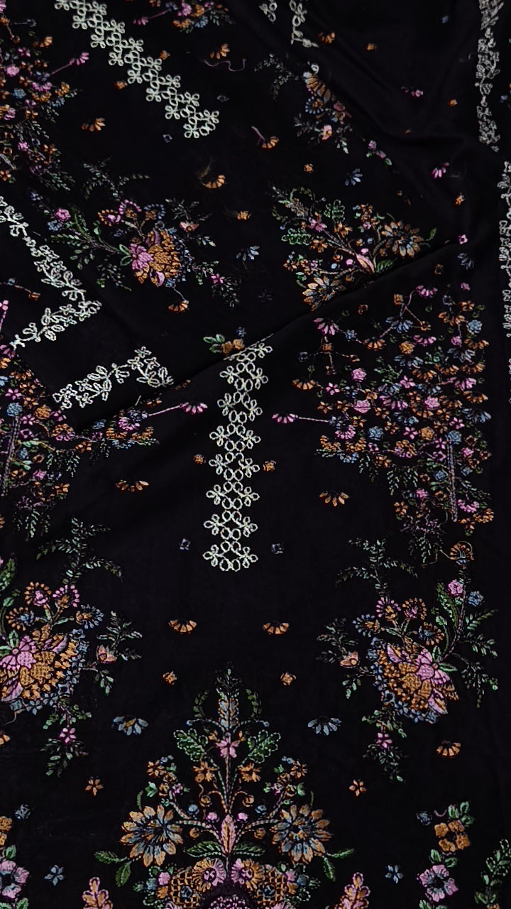 3pc Hussain rehar purple lawn