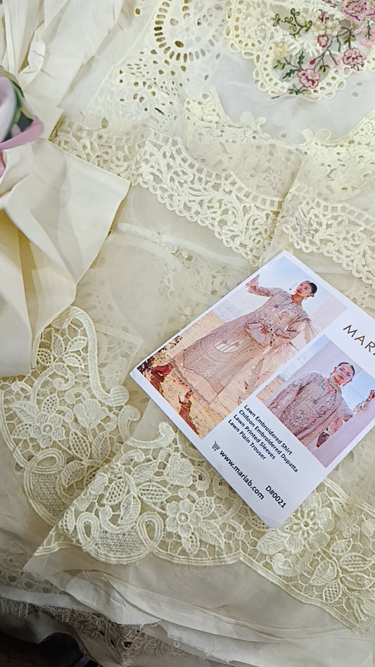 3pc desert off white lawn