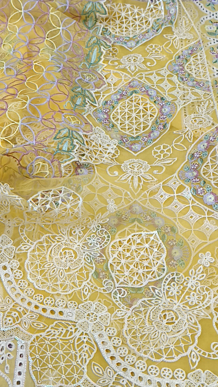 3pc Edwina yellow lawn