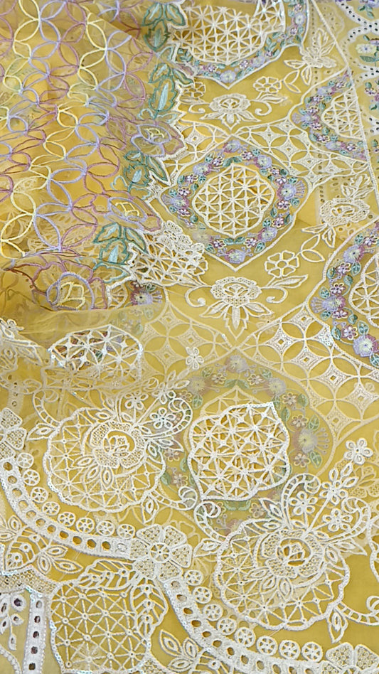 3pc Edwina yellow lawn