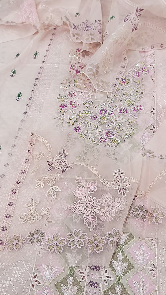 3pc powder pink emaan lawn