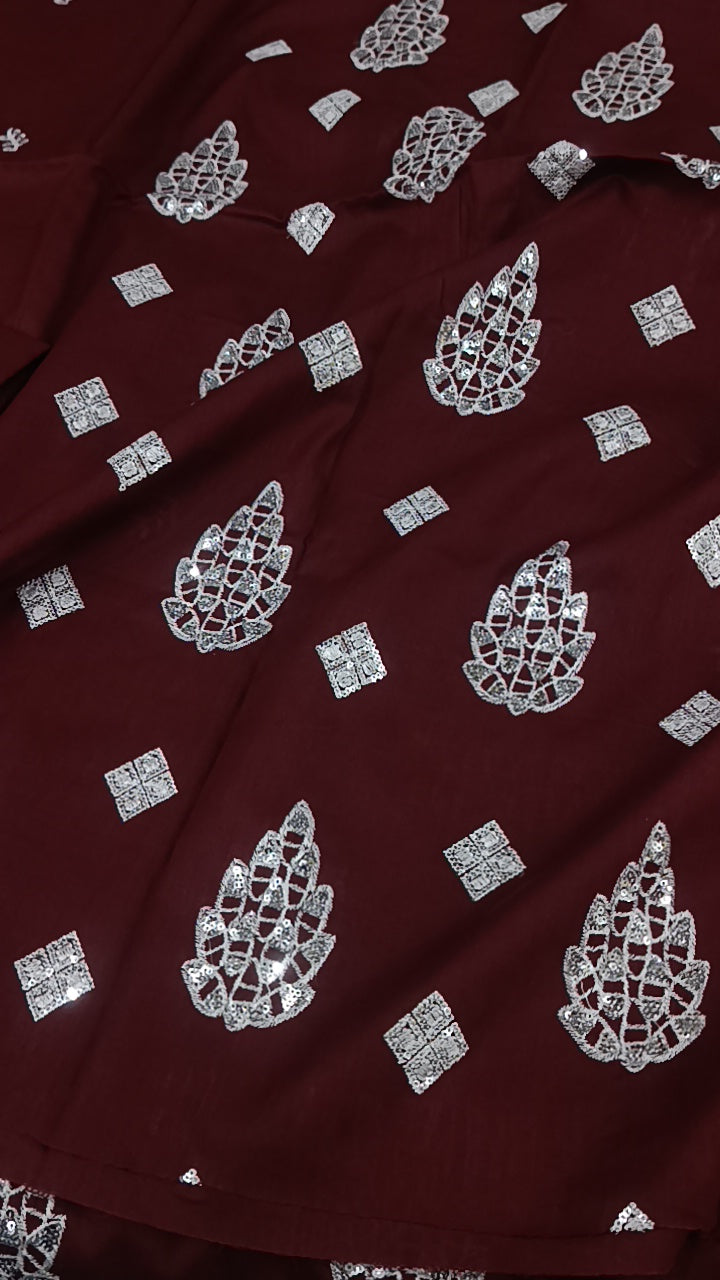 2pc diamond maroon lawn