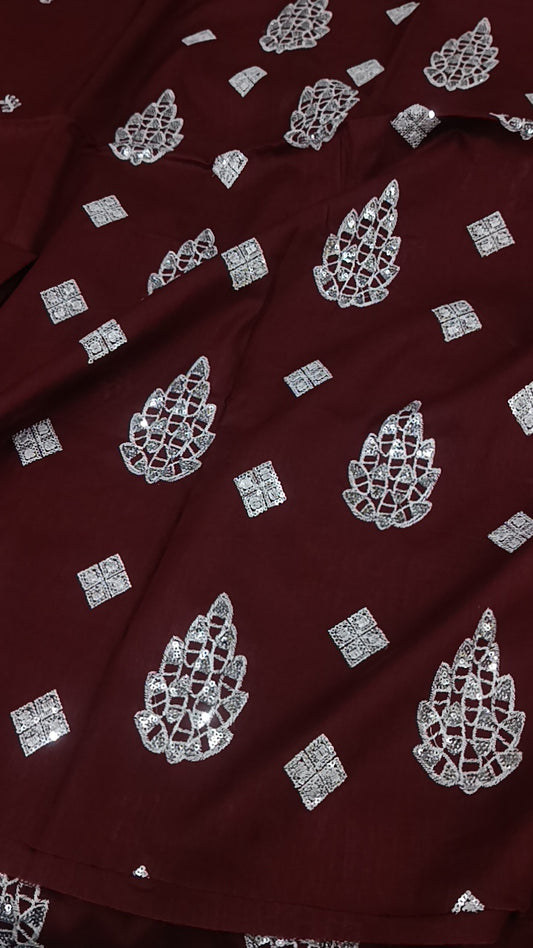2pc diamond maroon lawn