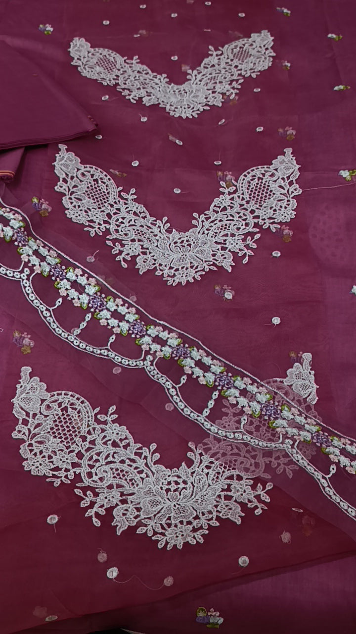 2pc Gulnaar dark tea pink lawn