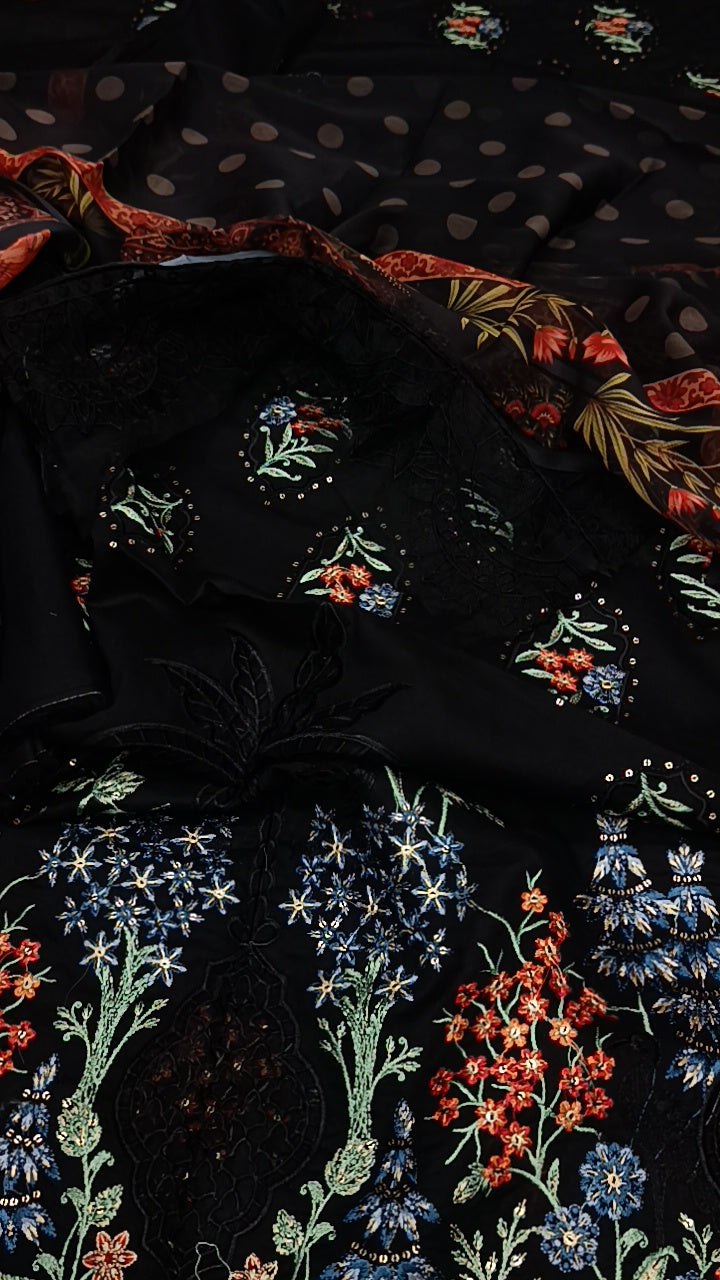 3pc  Maria b Black palm beach lawn