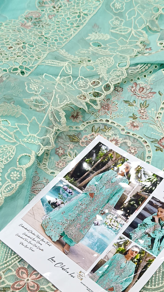 3pc Tanishq sky blue lawn