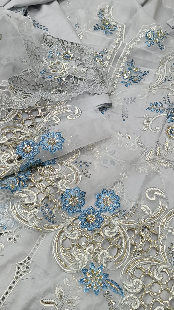3pc Veronica grey lawn