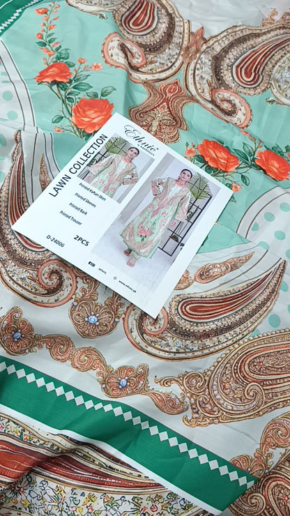 2pc Swiss lawn ethinc sky blue kaftan