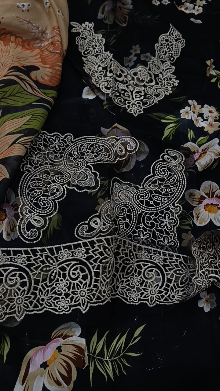 3pc baroque qissa black lawn