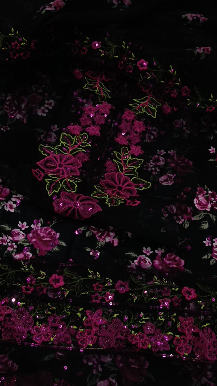 3pc chamak black lawn iznik