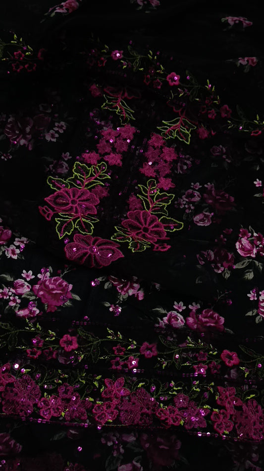 3pc chamak black lawn iznik