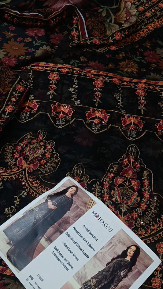 3pc chahat mohagni lawn