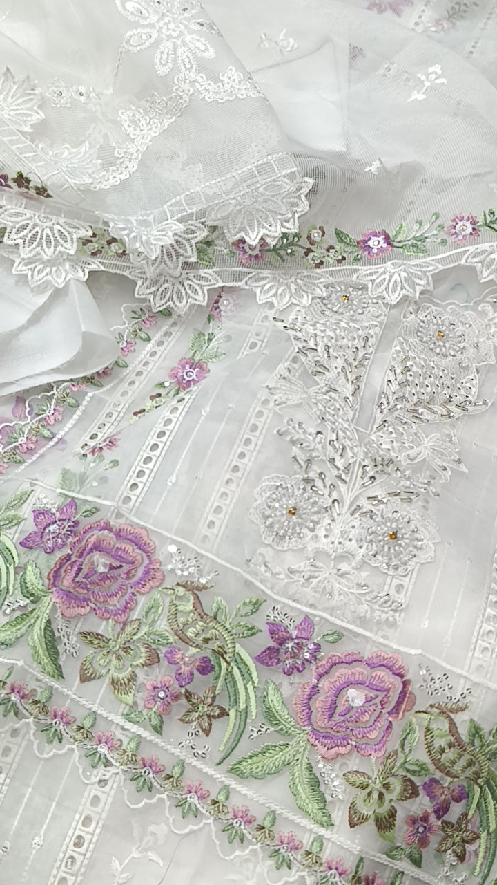 3pc emaan white lawn
