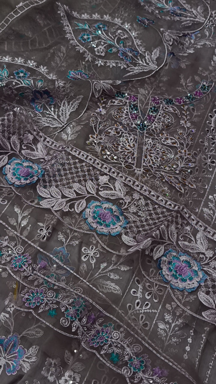 3pc grey  emaan lawn