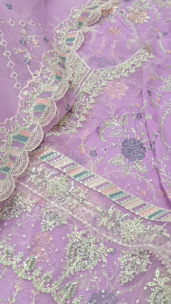 3pc Qais blush pink lawn