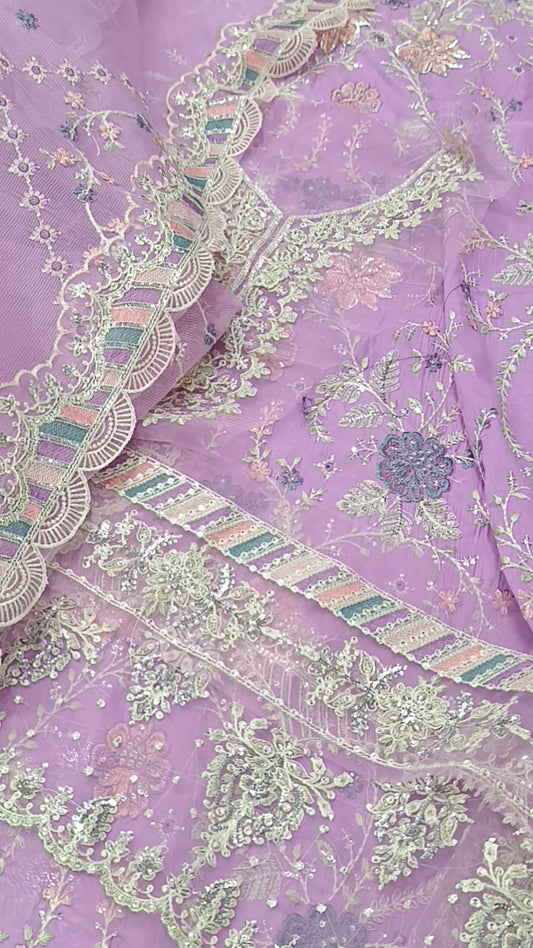 3pc Qais blush pink lawn