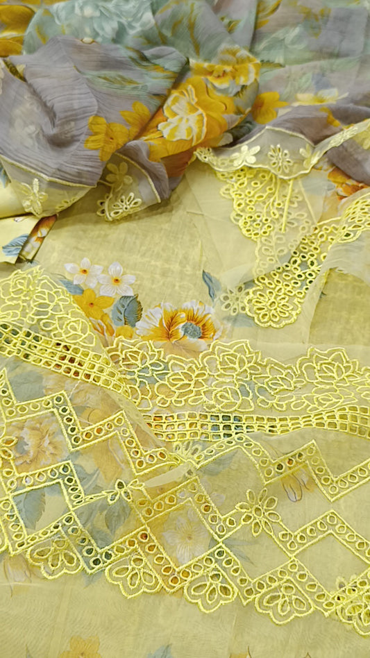 3pc iznik yellow lawn