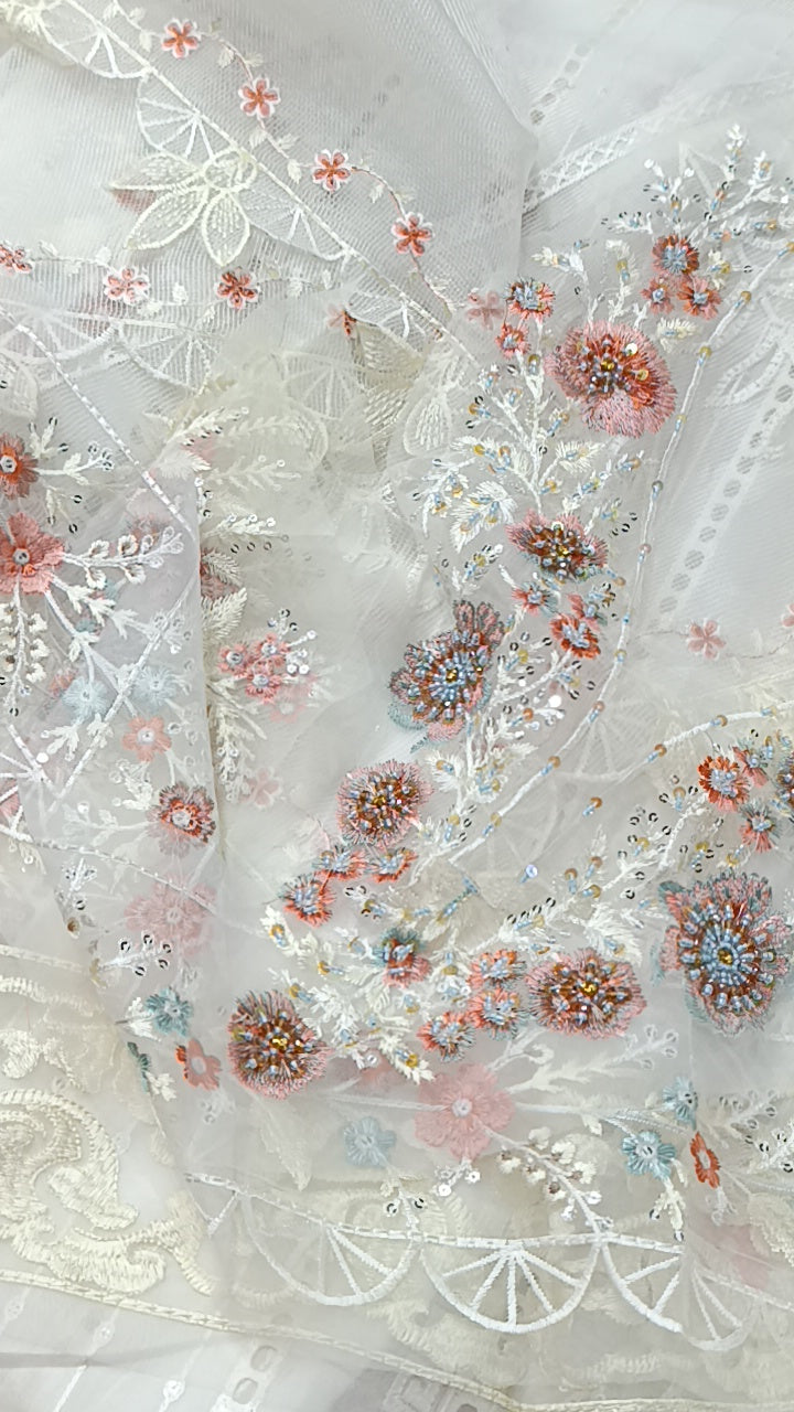 3pc zikar white lawn
