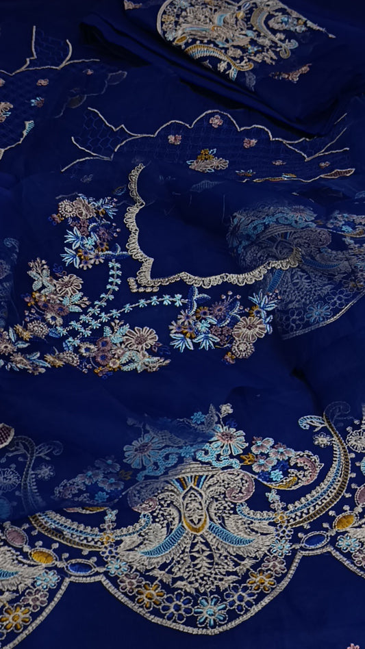 2pc hemline royal blue lawn