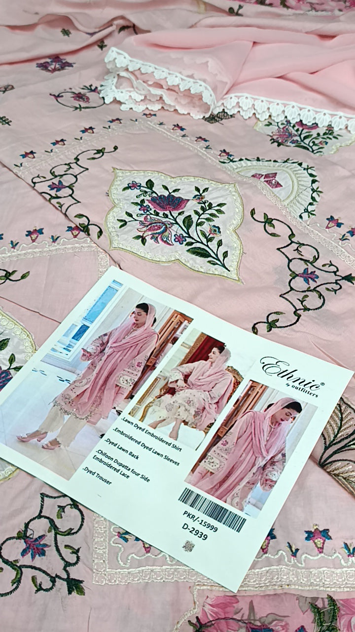 3pc mariam nawaz ethnic pink lawn
